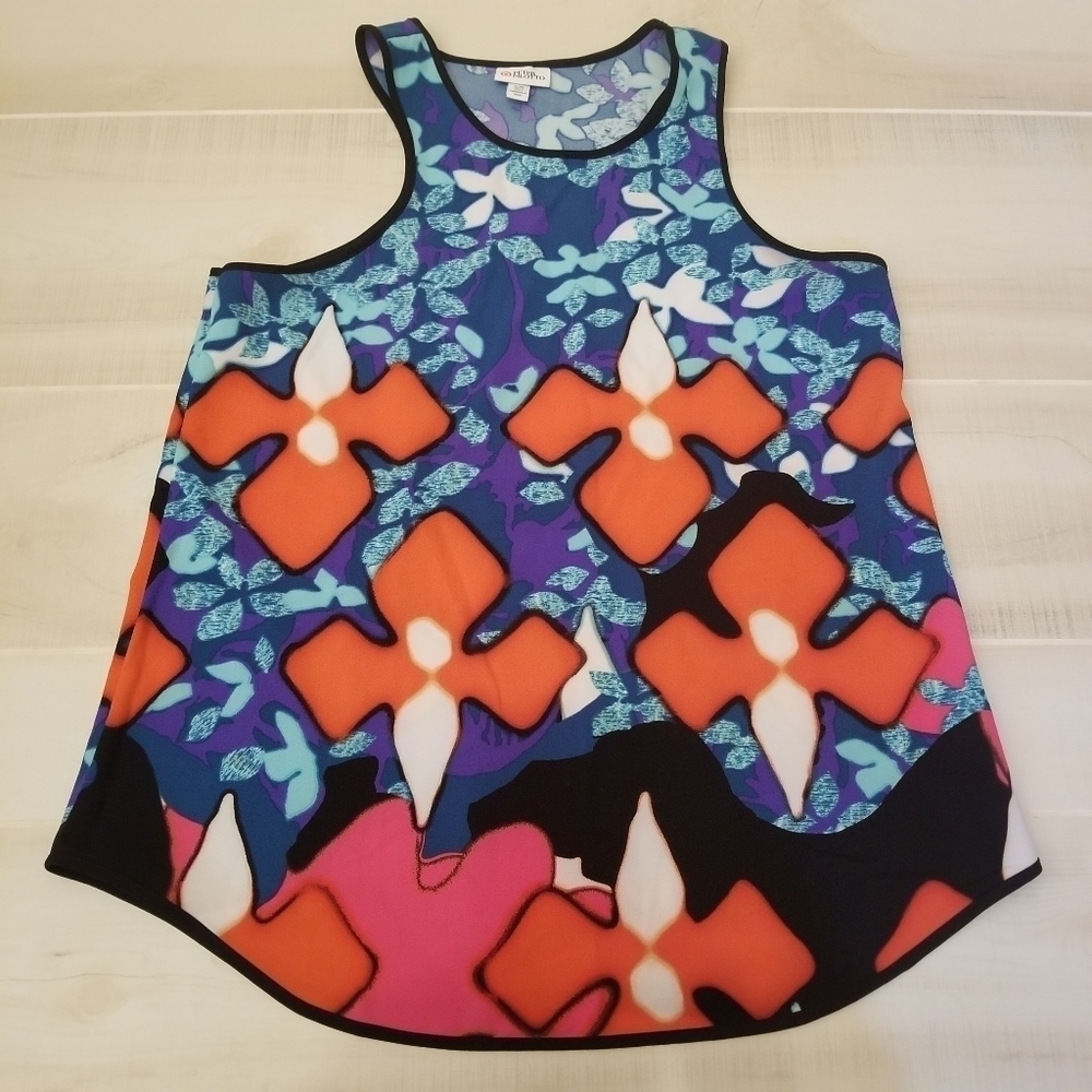 {S} Peter Pilotto Tank Cami Abstract Floral Blouse